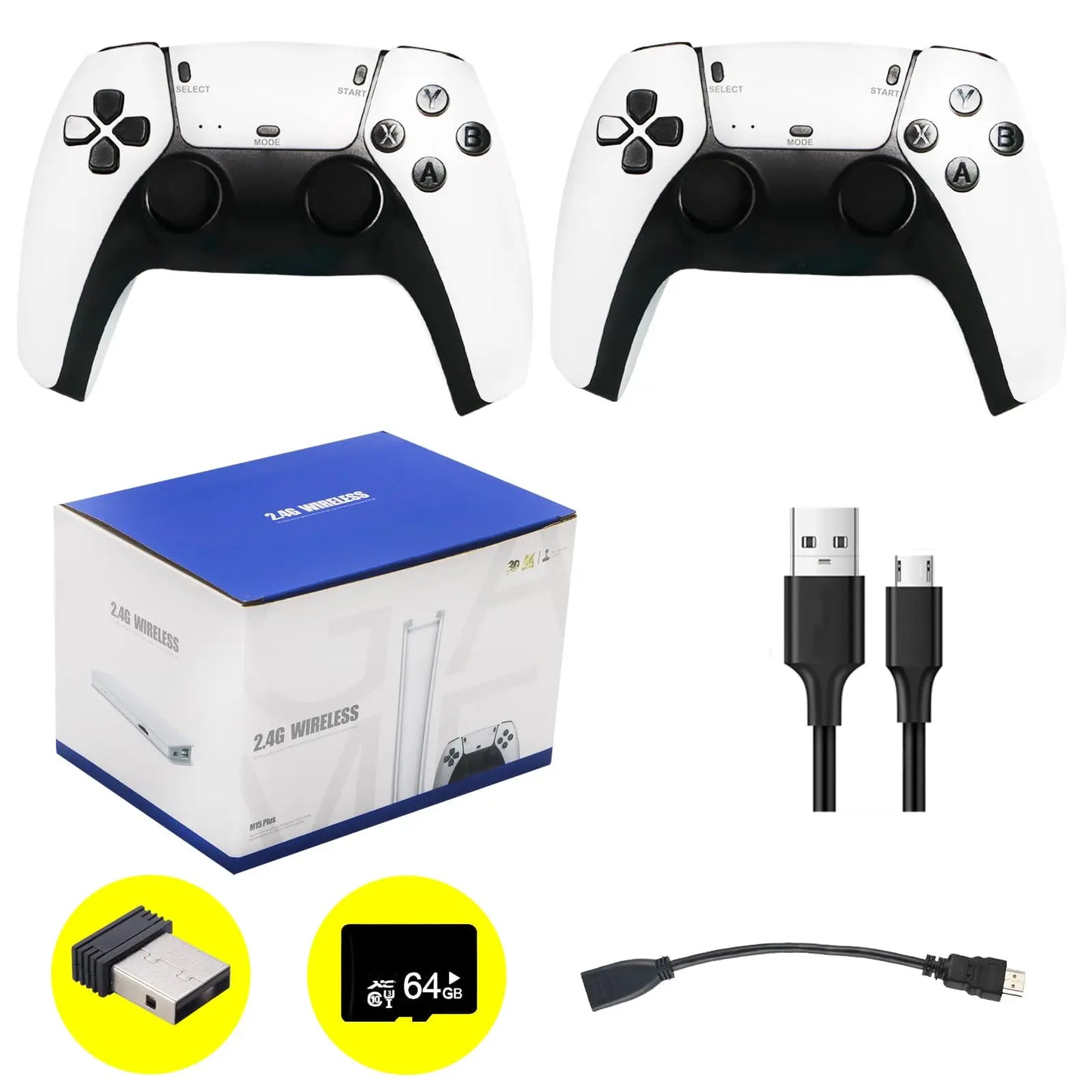 Retro Gaming Console | 2.4G Wireless Dual Gamepads | 64GB | 15,000+ Classic Games