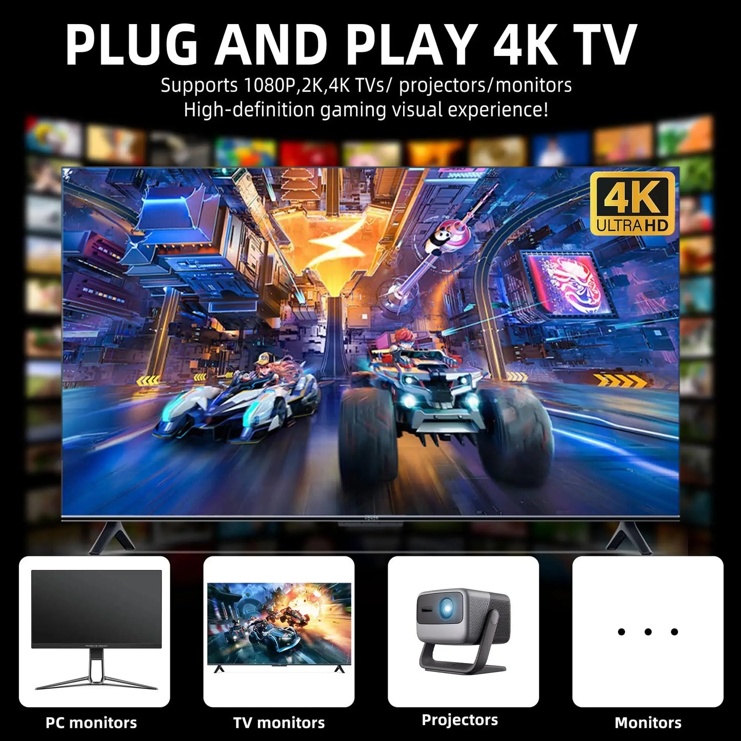 Retro Gaming Console | 2.4G Wireless Dual Gamepads | 64GB | 15,000+ Classic Games
