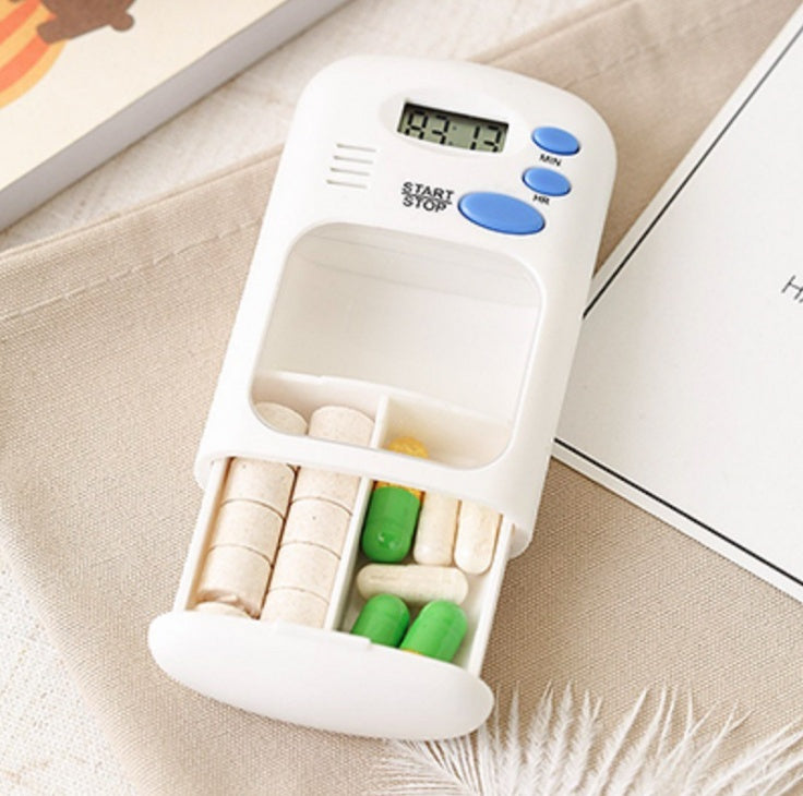 Smart Pill Reminder Box – Mini Portable Medicine Timer with Alarm