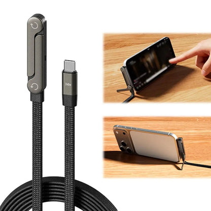 ElbowCharge Pro™ 240W Fast Charging Cable with Folding Phone Holder