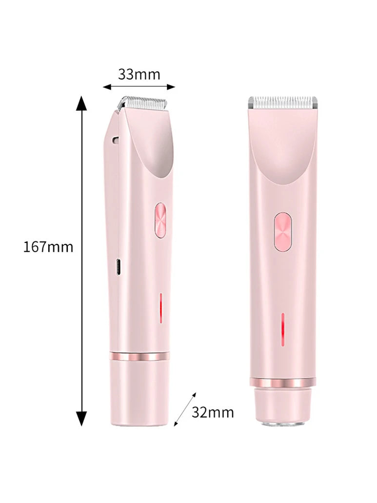 2-in-1 Women's Electric Razor & Bikini Trimmer – Painless Portable Epilator