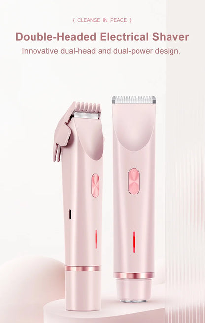 2-in-1 Women's Electric Razor & Bikini Trimmer – Painless Portable Epilator