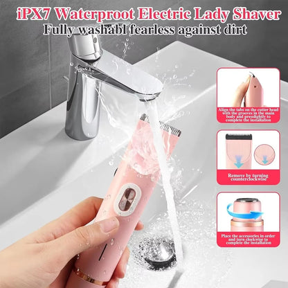 2-in-1 Women's Electric Razor & Bikini Trimmer – Painless Portable Epilator