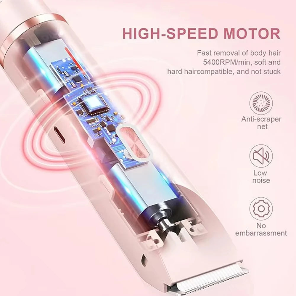 2-in-1 Women's Electric Razor & Bikini Trimmer – Painless Portable Epilator