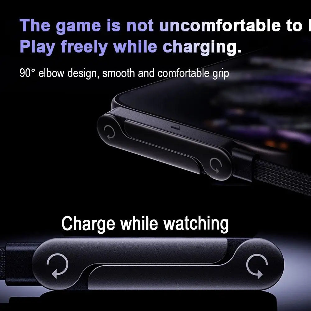 ElbowCharge Pro™ 240W Fast Charging Cable with Folding Phone Holder